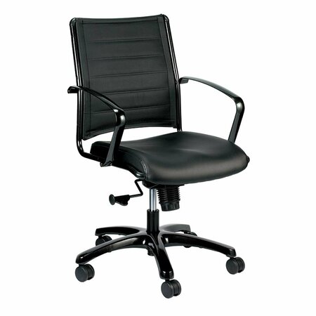 GFANCY FIXTURES Black Leather Chair 22 x 25.5 x 35.8 in. GF3088568